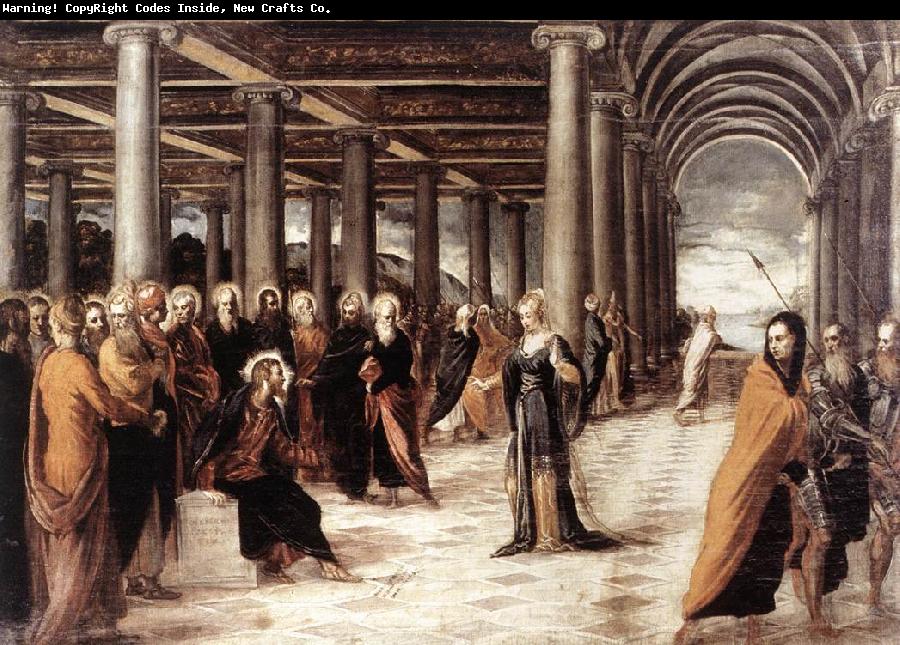 TINTORETTO, Jacopo Christ and the Woman Taken in Adultery adf